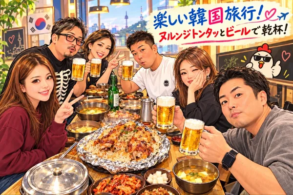 ヌルンジトンタクとビールで乾杯